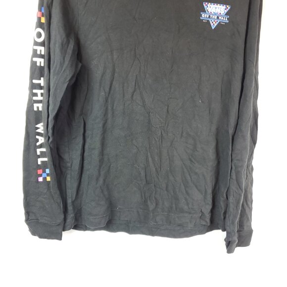 Vans Off The Wall Long Slv Black Checkered Graphic Print TShirt Sz X Large - Picture 3 of 11